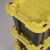 CX BLACK & YELLOW, 12-Gallon Heavy Duty Tough Storage Container & Snap-Tight Lid, (12.51H x 16.3W x 21.8D), Weather-Resistant Design and Stackable Organization Tote [4 Pack] view 4