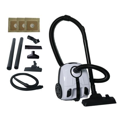 Impecca Bagged Canister Vacuum Cleaner for Carpets, Rugs, Hard Floors, Upholstery, Powerful 1000W Motor, 2L Dust Capacity, Includes 6 Cleaning Tools and 3 Bags, White