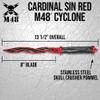 M48 Cardinal Sin Red Cyclone Fixed Blade Knife view 2