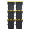 CX BLACK & YELLOW, 5-Gallon Heavy Duty Bucket Tough Storage Container & Snap-Tight Lid, (14.9H x 12W x 13D), Weather-Resistant Design and Stackable Organization Tote [6 Pack] view 1