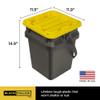 CX BLACK & YELLOW, 5-Gallon Heavy Duty Bucket Tough Storage Container & Snap-Tight Lid, (14.9H x 12W x 13D), Weather-Resistant Design and Stackable Organization Tote [6 Pack] view 2