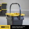 CX BLACK & YELLOW, 5-Gallon Heavy Duty Bucket Tough Storage Container & Snap-Tight Lid, (14.9H x 12W x 13D), Weather-Resistant Design and Stackable Organization Tote [6 Pack] view 4