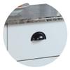 Kings Brand Furniture - White Finish Wood & Marble Vinyl Top Kitchen Storage Cabinet Cart view 3