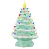 Mr. Christmas Nostalgic Ceramic Christmas Tree with LED Lights Indoor Decoration, 14 Inches, Seafoam view 1