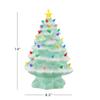 Mr. Christmas Nostalgic Ceramic Christmas Tree with LED Lights Indoor Decoration, 14 Inches, Seafoam view 3
