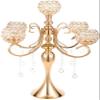 5 Arms Gold Candelabra Centerpiece 26 Inches Tall Chandelier Crystal Beaded Candle Holders for Table Centerpiece, Wedding Party Dinner Formal Events Gifts (Gold) view 1
