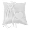Wedding Ring Bearer Pillow 20x20cm White Lace Pearls Cushion with Ribbon Heart Suspender Sparkling Holder for Ceremony Engagement Party Keepsake view 1