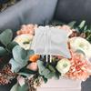 Wedding Ring Bearer Pillow 20x20cm White Lace Pearls Cushion with Ribbon Heart Suspender Sparkling Holder for Ceremony Engagement Party Keepsake view 4