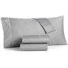 400 Thread Count 100% Egyptian Cotton Damask Sheets - Damask Solid Light Grey Full-XL 6 Piece Sheet Set - Ultra Soft Long Staple Cotton- Luxury Bed Sheet Set - 24" Deep Pockets - Oeko Tex Certified view 1