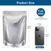 50 Packs Mylar Bags for Food Storage with Clear Window,1 QUART(9.44 Mil, 7"x 10") Reusable Mylar Bags with 400CC Oxygen Absorber for Grains, Wheat, Rice, Legumes, Meat Long Term Food Storage view 2