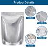 50 Packs Mylar Bags for Food Storage with Clear Window,1 QUART(9.44 Mil, 7"x 10") Reusable Mylar Bags with 400CC Oxygen Absorber for Grains, Wheat, Rice, Legumes, Meat Long Term Food Storage view 3