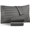 400 Thread Count 100% Egyptian Cotton Damask Sheets - Damask Stripe Dark Grey Twin 6 Piece Sheet Set - Ultra Soft Long Staple Cotton- Luxury Bed Sheet Set - 12" Deep Pockets - Oeko Tex Certified view 1