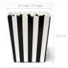 Black and White Party Favor Snack Boxes for Weddings, Graduations, Kids and Adult Birthday Parties, Baby Showers. Set of 12 Reversible Polka Dots and Stripes Scalloped Popcorn Boxes view 3
