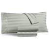 400 Thread Count 100% Egyptian Cotton Damask Sheets - Damask Stripe Silver Queen 4 Piece Sheet Set - Ultra Soft Long Staple Cotton- Luxury Bed Sheet Set - 24" Deep Pockets - Oeko Tex Certified view 1