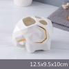 AOPPLSOT Accessories Set, Geometric Cute Elephant Ceramic Bath Ensemble Set - Soap Dispenser + Soap Dish + Tumble Cup + Toothbrush Holder + Cotton Canister, Modern Bathroom Home Decor,White,5pcs view 4
