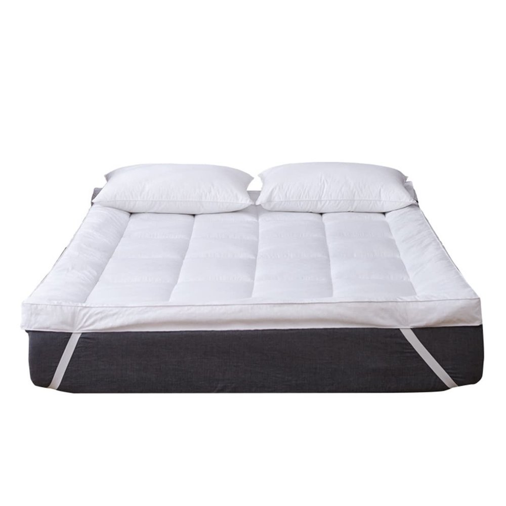 Twin Mattress Topper Futon Mattresses 6cm Thick Mattress Pad Down Alternative Fill Pillow Top Bed Topper Double Single Mattress Soft and Breathable(120x200cm)