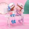 1pair Couple Kiss Resin Hanging Feet Doll Ornaments Unique Home Decoration for Entryway Office Bedroom Decorative Statues for and view 2