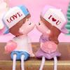 1pair Couple Kiss Resin Hanging Feet Doll Ornaments Unique Home Decoration for Entryway Office Bedroom Decorative Statues for and view 3