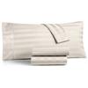 400 Thread Count 100% Egyptian Cotton Damask Sheets - Damask Stripe Ivory Full-XL 6 Piece Sheet Set - Ultra Soft Long Staple Cotton- Luxury Bed Sheet Set - 21" Deep Pockets - Oeko Tex Certified view 1