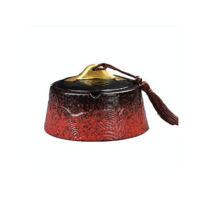 KKNH Ashtray Ashtray Ceramic Ashtray Holder Lid Retro Ashtrays Exquisite Ash Tray for Outside Indoor Home Craft Deco Suitable for Patio/Outdoor/Indoor Ashtray (Color : Red)