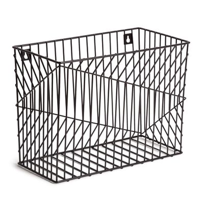 U Brands Vena Wire File Basket, Office Supplies, Metal, Black, 1 Count