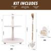 Defined Deco Two Tiered Tray Wooden Tiered Serving Tray Farmhouse Tiered Tray Stand with Tiered Tray Dcor Signs for Wedding Decor and Rustic Farmhouse Dcor, Set of 3 view 2
