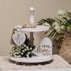 Defined Deco Two Tiered Tray Wooden Tiered Serving Tray Farmhouse Tiered Tray Stand with Tiered Tray Dcor Signs for Wedding Decor and Rustic Farmhouse Dcor, Set of 3 view 3