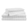 400 Thread Count 100% Egyptian Cotton Damask Sheets - Damask Stripe White Full-XL 6 Piece Sheet Set - Ultra Soft Long Staple Cotton- Luxury Bed Sheet Set - 12" Deep Pockets - Oeko Tex Certified view 2