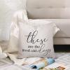 These are The Good Old Days Quotes Throw Pillow Covers 22x22 Decorative Farmhouse Pillows Case Cotton Linen Funny Cushion Cover for Couch Sofa Home Decor view 3
