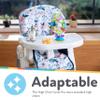 Nuby High Chair Cover Protecting from Spills and Crumbs, Water Resistant, Floral Print view 2