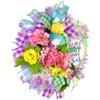 Christian Easter Wreath, Whimsical Silly Rabbit Easter is for Jesus, Spring Decorations for Front Door, Handmade Chiffon Floral Ornament, Butterfly, Flowers view 2