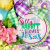 Christian Easter Wreath, Whimsical Silly Rabbit Easter is for Jesus, Spring Decorations for Front Door, Handmade Chiffon Floral Ornament, Butterfly, Flowers view 3