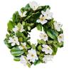 Everyday Magnolia Wreath with Lush Greenery I Elegant Farmhouse Front Door Decor I White Flower Year Round Grapevine Wreath view 1