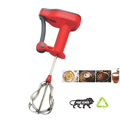 Hand Ble Kitchen Hand Blender Hand Blender Manual Whisker and Churner for Multi Purpose use Like Egg & Cream Beater, Milk Shake Maker, Lassi, Butter Milk Mixer, Red Color BY JK INTERNATIONAL