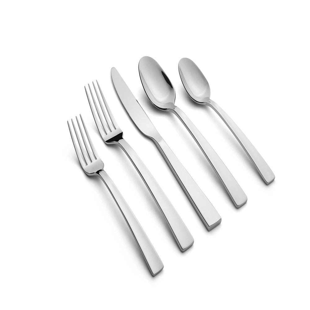 Cambridge Mirror Rhyme Satin Handles 20-Piece Flatware Set, Service for 4 (404220CNB12DS)