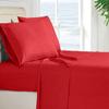 RV Twin 28 X 75 Sheet Set 400 Thread-Count 100% Egyptian Soft Cotton Made for RV, Camper, Boat & Motorhomes, Soft-Luxury-Breathable 8-Inch Deep Pockets 4-PC RV-Sheets - Blood Red Stripe view 2