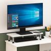 Furinno Turn-N-Tube Monitor Riser Stand, White Oak, Stainless Steel Tubes view 2