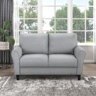 Lexicon Eloise Living Room Loveseat, Dark Gray