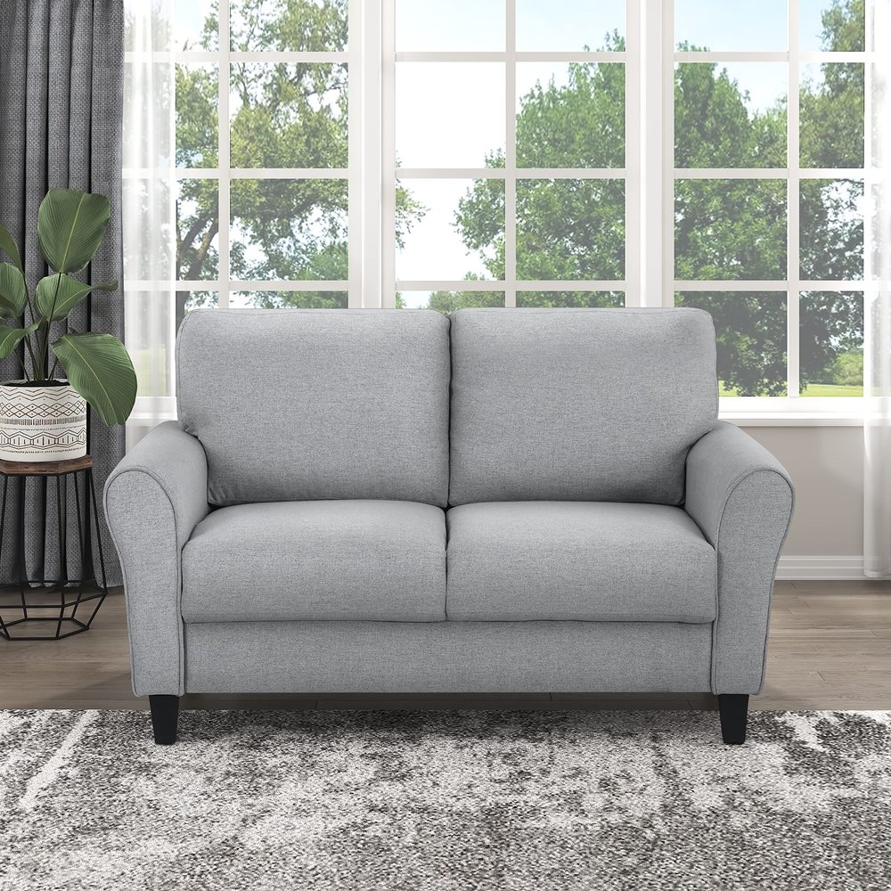 Lexicon Eloise Living Room Loveseat, Dark Gray