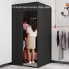 Clothing Store Fitting Room,Portable Changing Room Divider,with Shading Curtain And Hook Up,Black Frame,Temporary Locker Room,for Office Boutiques Cloakroom ( Color : H , Size : L100xW80xH200CM ) view 2