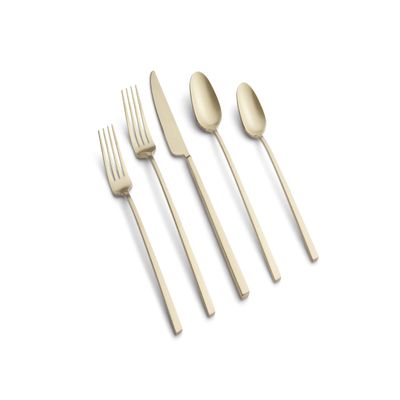 Cambridge Silversmiths Damaris Champagne Satin 20-Piece Flatware Set, Service for 4