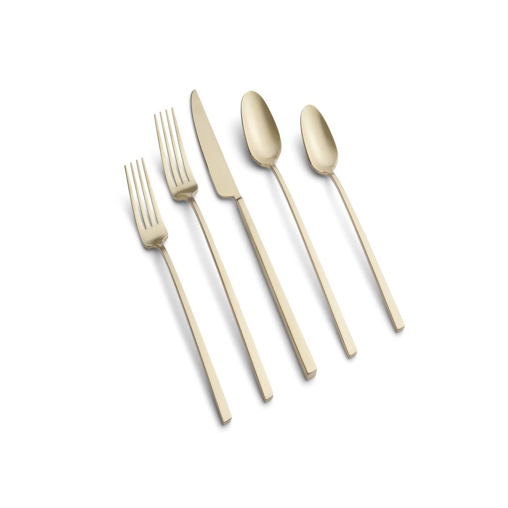 Cambridge Silversmiths Damaris Champagne Satin 20-Piece Flatware Set, Service for 4