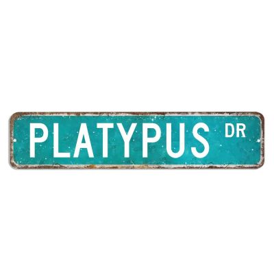 ArogGeld Platypus Metal Sign Platypus Gift Platypus Decor Platypus Lover Sign Custom Street Metal Sign Retro Shabby Chic Wall Art Wall Hanger Home Decor Wall Decorations Rustic Farmhouse Signs
