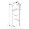 Furinno Luder Bookcase / Book / Storage, 4-Tier, French Oak view 3