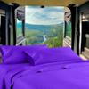 RV Twin 28 X 75 Sheet Set 400 Thread-Count 100% Egyptian Soft Cotton Made for RV, Camper, Boat & Motorhomes, Soft-Luxury-Breathable 8-Inch Deep Pockets 4-PC RV-Sheets - Purple Stripe view 1