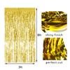 4 Pack Black Gold Foil Fringe Curtain Backdrop 3.2 x 8.2 Ft Metallic Tinsel Streamers with Adhesive Back Shimmer Party Background for Birthday Graduation New Year Halloween Wedding Photo Booth Decor view 3