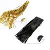 4 Pack Black Gold Foil Fringe Curtain Backdrop 3.2 x 8.2 Ft Metallic Tinsel Streamers with Adhesive Back Shimmer Party Background for Birthday Graduation New Year Halloween Wedding Photo Booth Decor view 4
