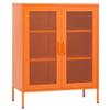 vidaXL Industrial-Style Steel Storage Cabinet, Adjustable Shelves, Orange, Robust Construction, 31.5"x13.8"x40", Levellers for Stability view 1