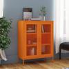vidaXL Industrial-Style Steel Storage Cabinet, Adjustable Shelves, Orange, Robust Construction, 31.5"x13.8"x40", Levellers for Stability view 2