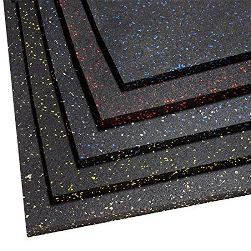 American Floor Mats 5/16" (8mm) Thick Hi-Color 35% Blue/Grey/White 4' x 8' Rubber Rolls, Protective Exercise Mats, Gym Rubber Flooring